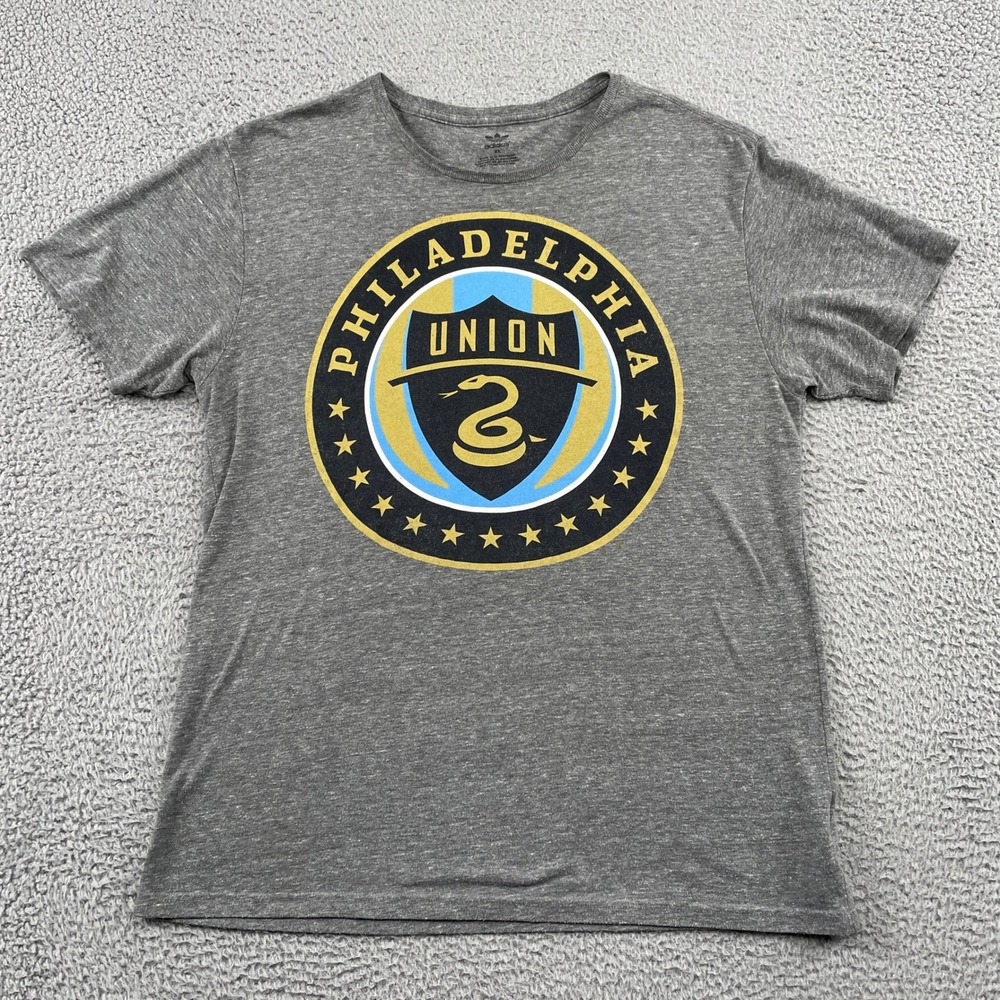 Philadelphia Union MLS Soccer‎ T-Shirt Women XL adidas Gray Graphic Tee B214A11